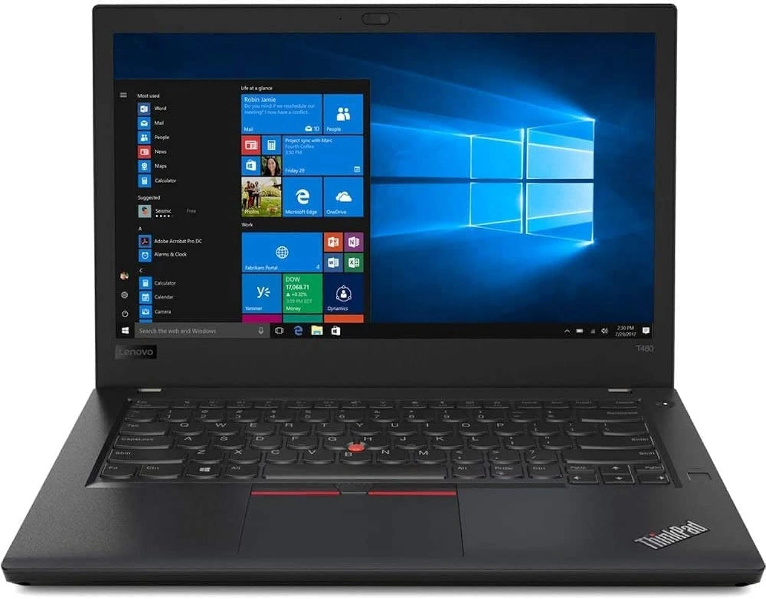 Lenovo (Refurbished) ThinkPad T480 14" FHD Business Laptop, Intel Core i5-8250U,